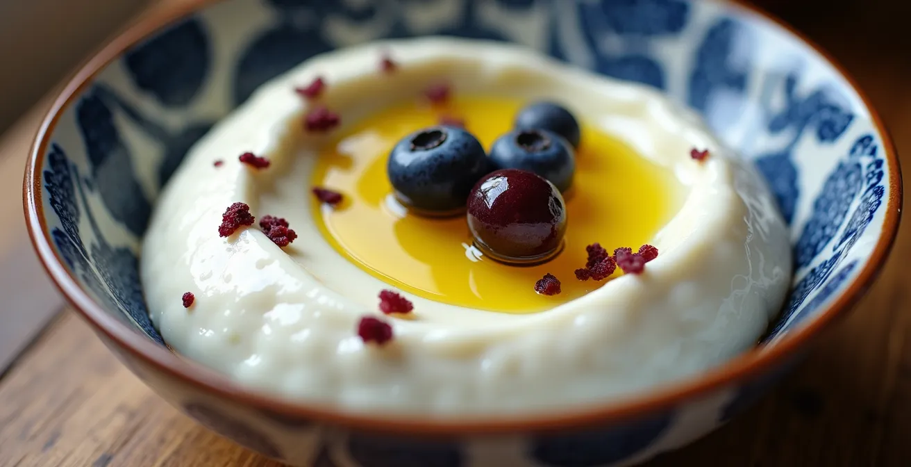 Quark mit Leinöl und Beeren als typisch deutsche Regenerationsnahrung für Sportler