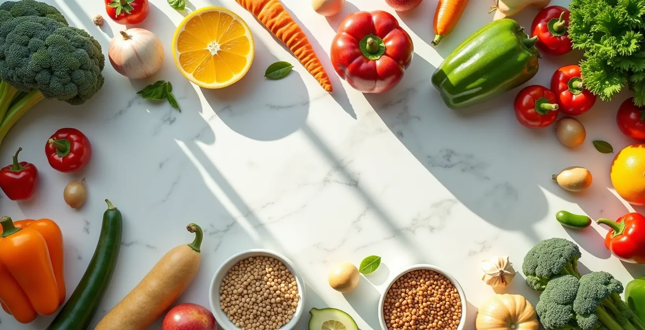 Übersichtliche Darstellung eines ausgewogenen Familieneinkaufs