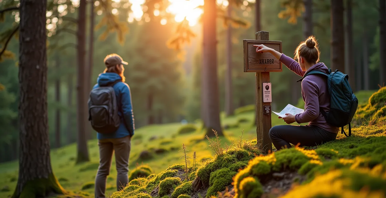 Vergleich zwischen geschädigtem und unberührtem Waldboden nach Camping