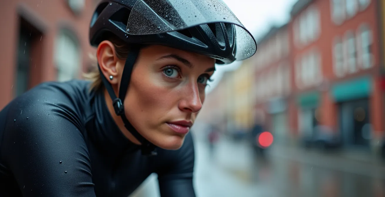 Verschiedene Outdoor-Aktivitäten in deutschem Wetter, wie Radfahren in Hamburg und Wandern.