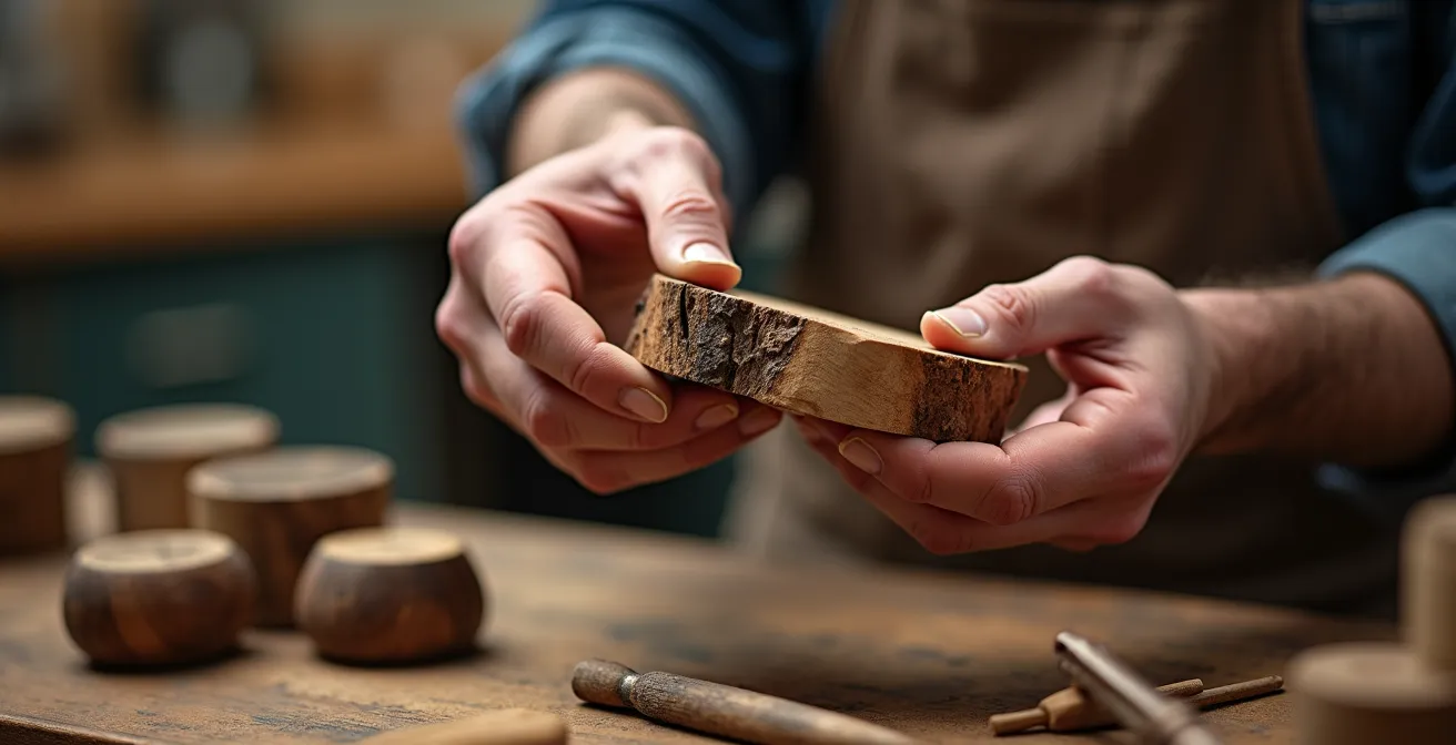 Makroaufnahme von handgefertigten lokalen Produkten auf einem deutschen Wochenmarkt