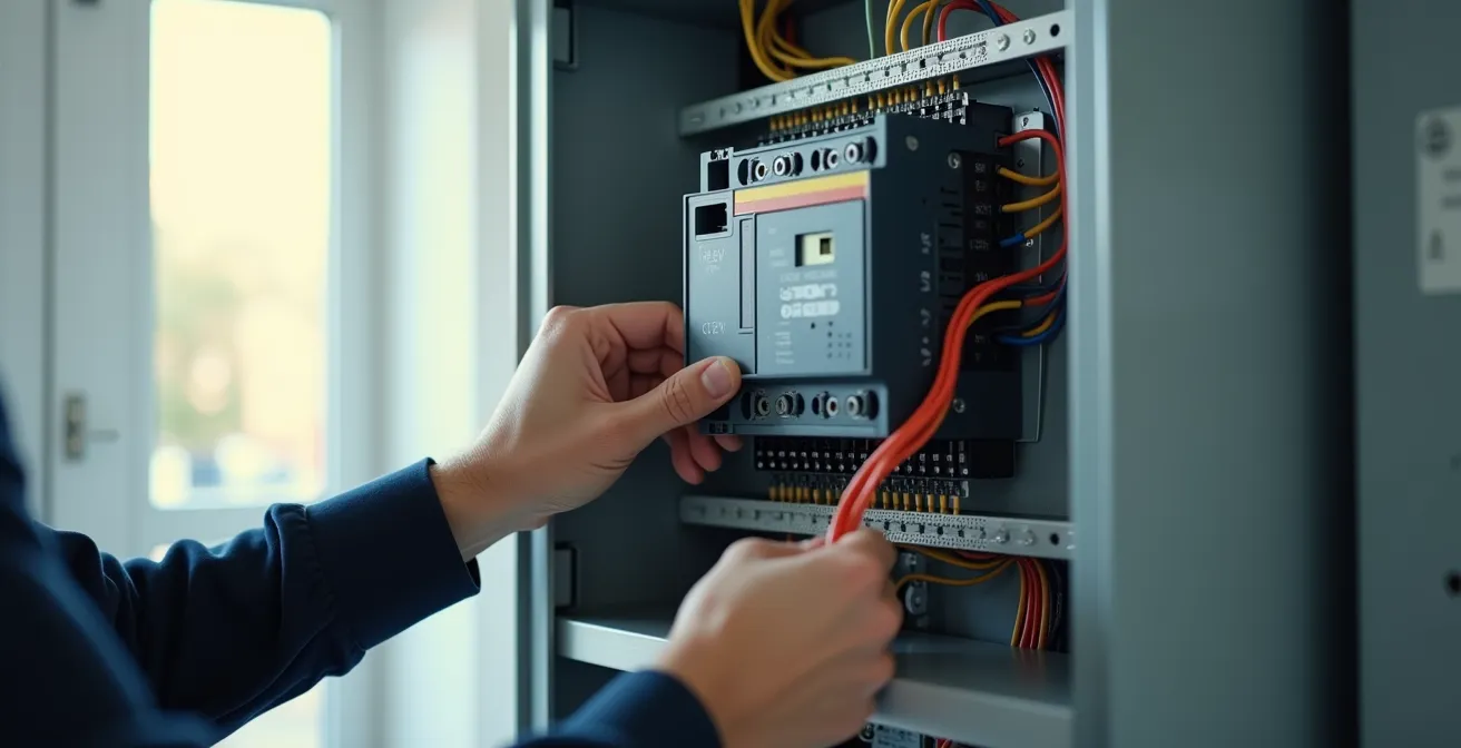 Installation einer SELV-Niederspannungsverkabelung an Hutschiene