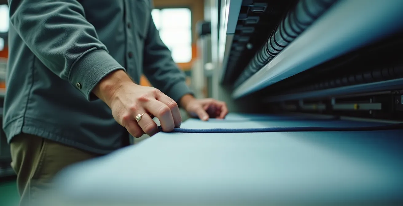 Moderne digitalisierte Textilproduktion in Deutschland