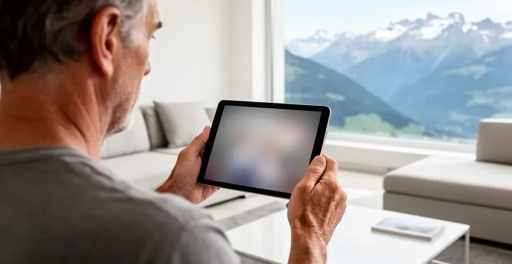 Digitale Immobilienbewertung im modernen Schweizer Wohnzimmer